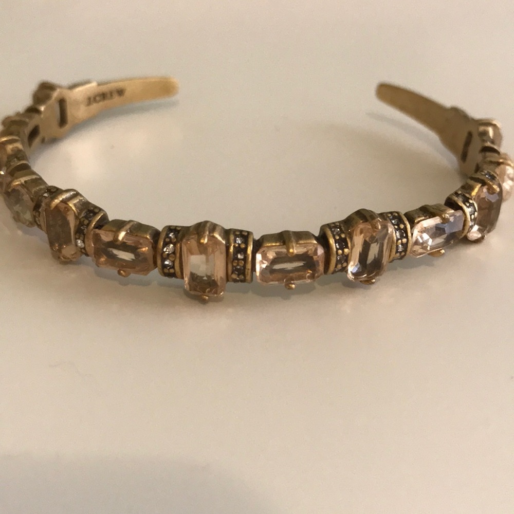 J crew gold with light pink stones bangle